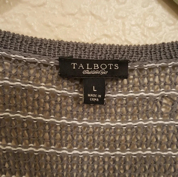 Talbots gray knit long cardigan - Picture 3 of 6